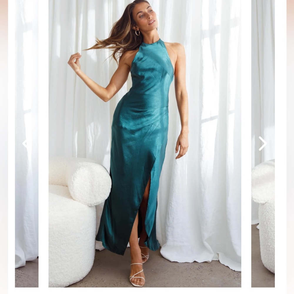 Selfie Leslie Sonoma Halter Dress—Emerald